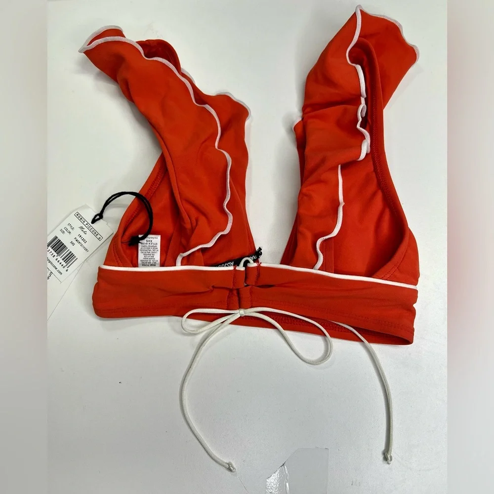 Robin Piccone Malia Ruffle Swim Bikini Top New With Tags XXS - Picture 2 of 8